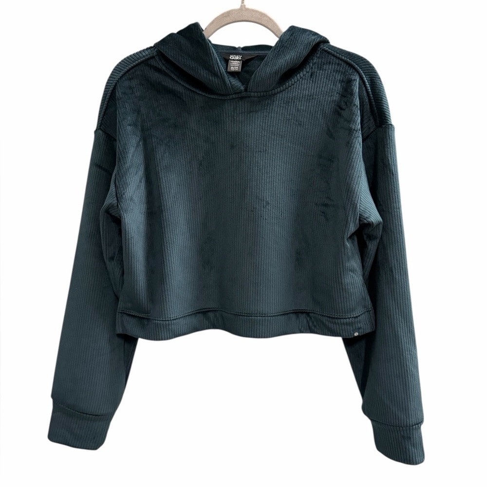 ATHLETA GIRL Cozy Rib Hoodie Dark Green Size XL / 14 - Picture 2 of 8